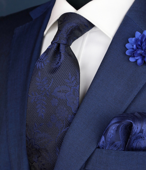 DÉCLIC Kontur Floral Tie - Navy