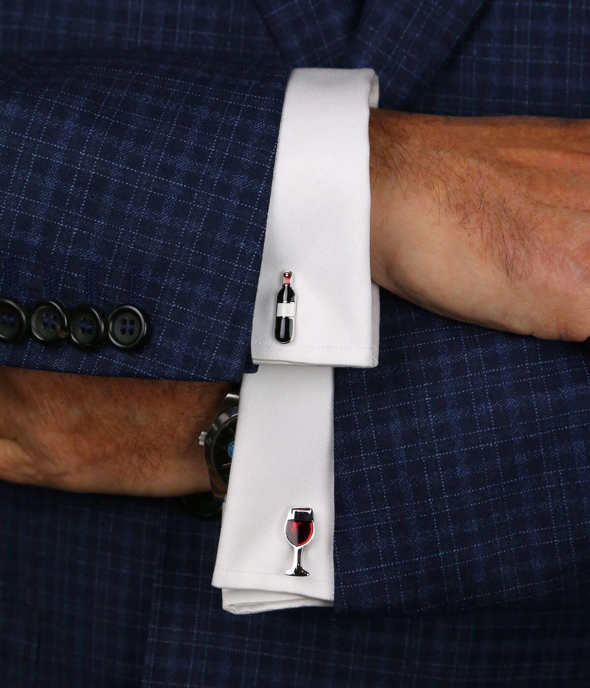 DÉCLIC Wine Bottle & Glass Cufflink