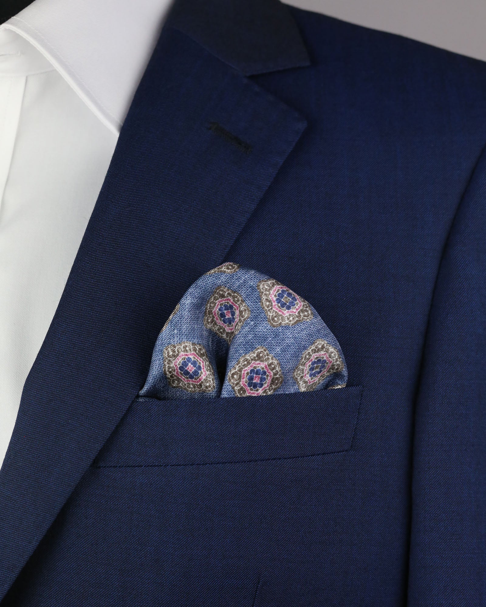 DÉCLIC Medallion Pattern Hanky - Blue