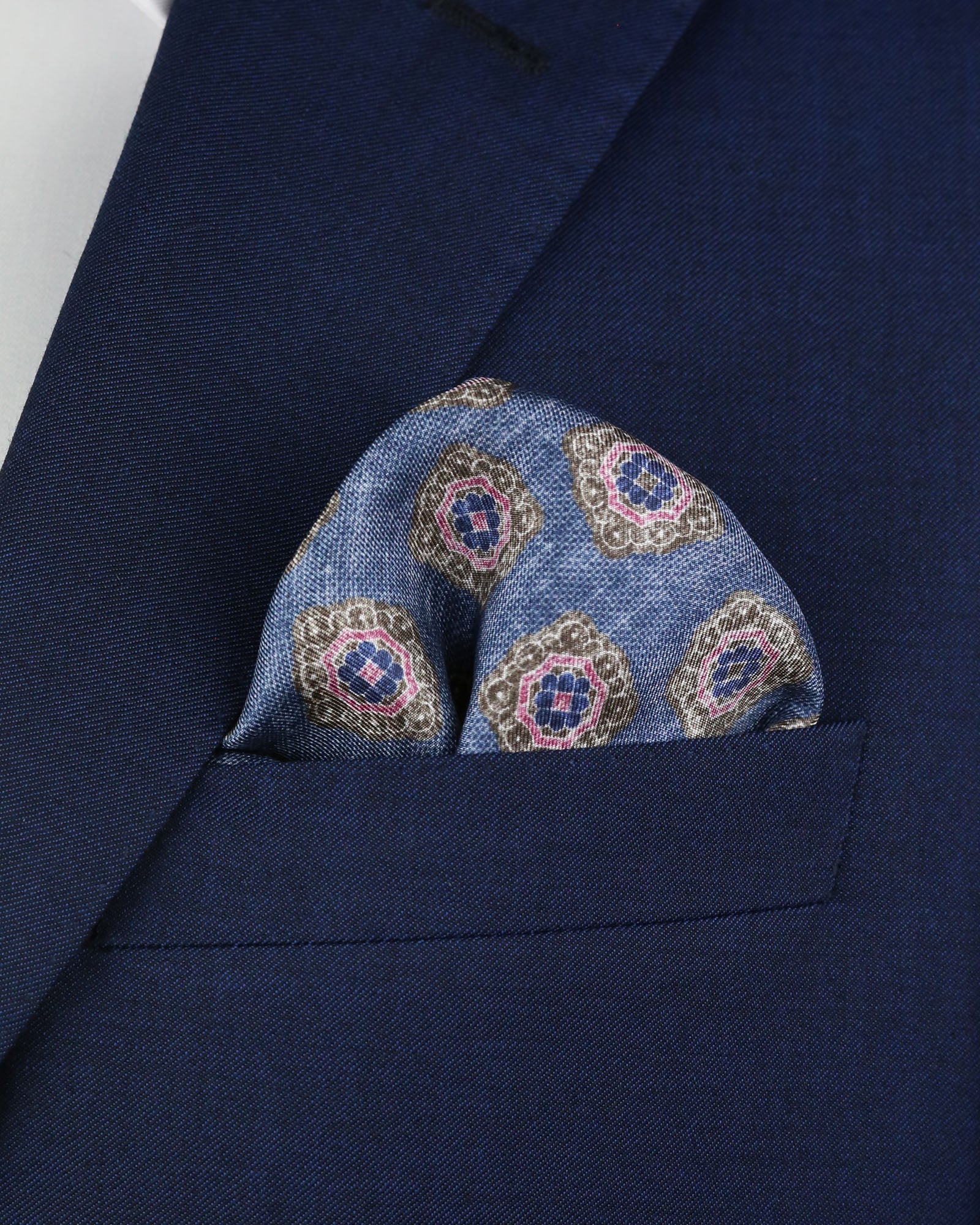 DÉCLIC Medallion Pattern Hanky - Blue