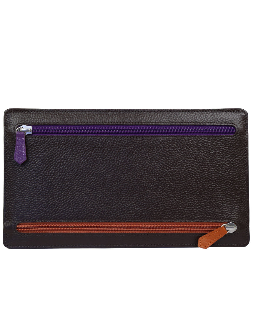 DÉCLIC Leather Passport Wallet - Chocolate