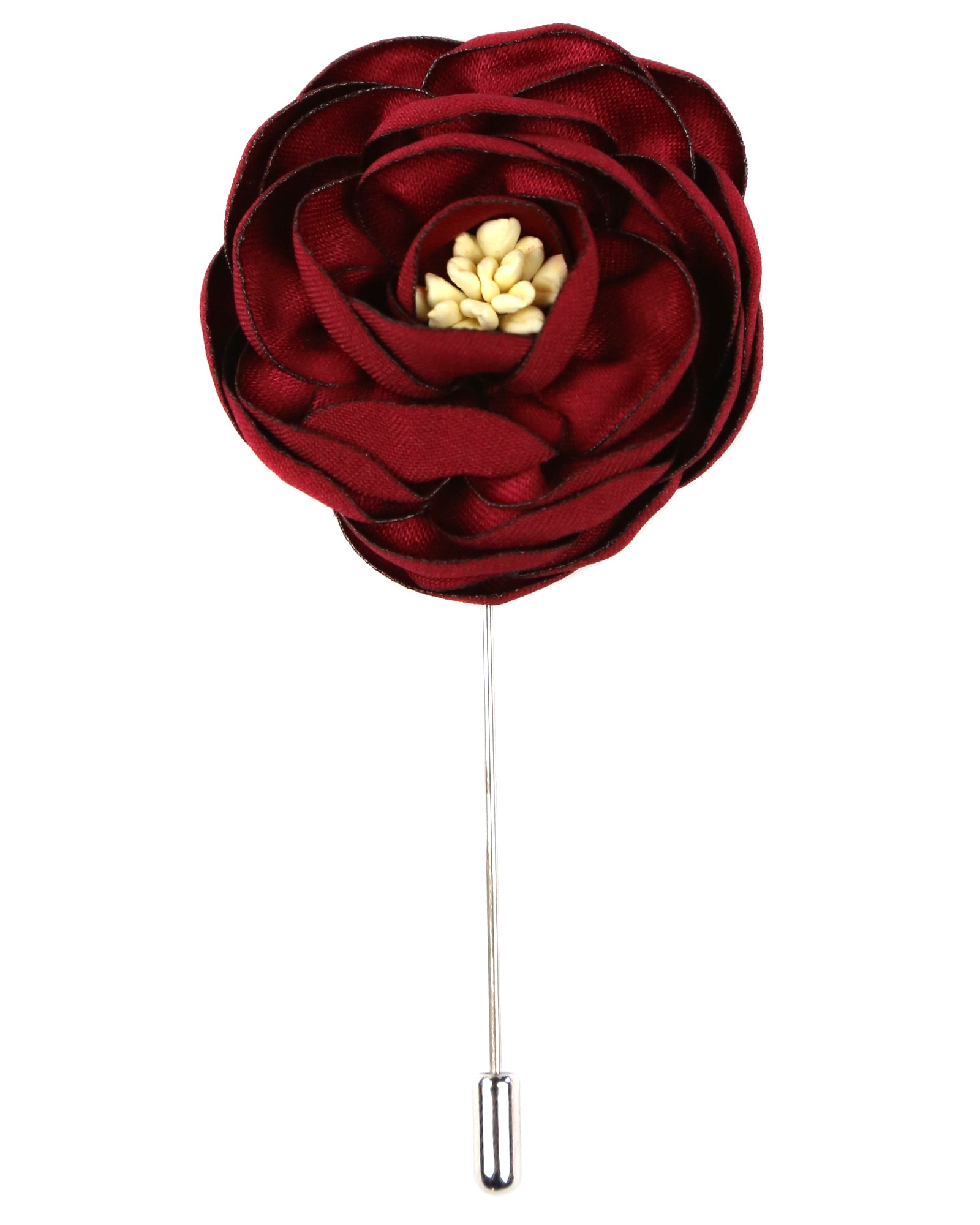 DÉCLIC Peony Flower Lapel Pin - Burgundy