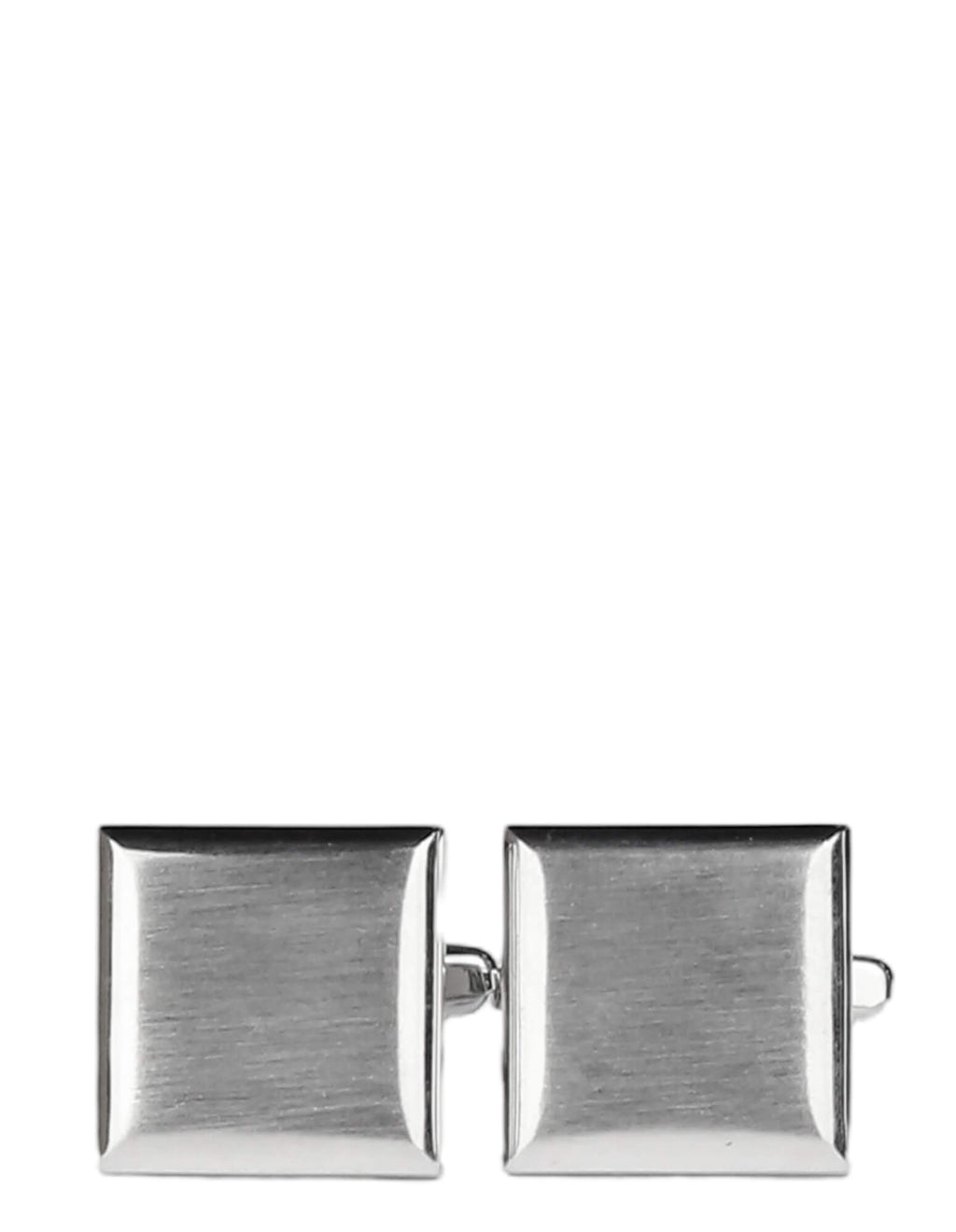 DÉCLIC Brushed Flat Square Cufflink - Silver