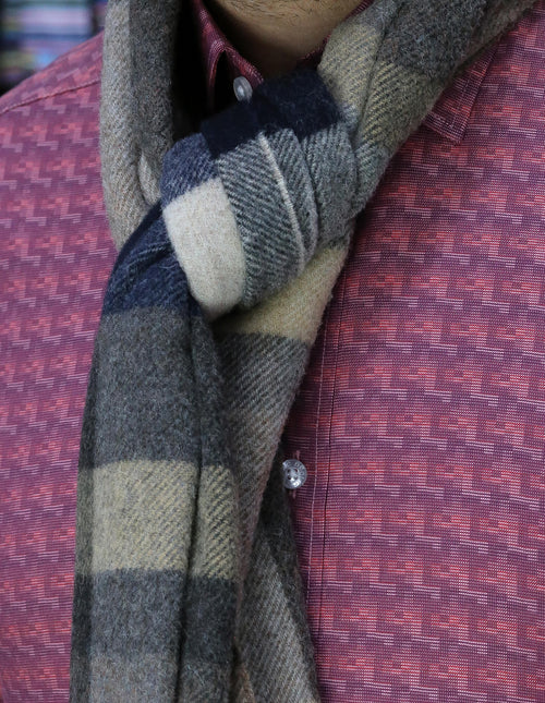 DÉCLIC Aosta Check Scarf - Brown