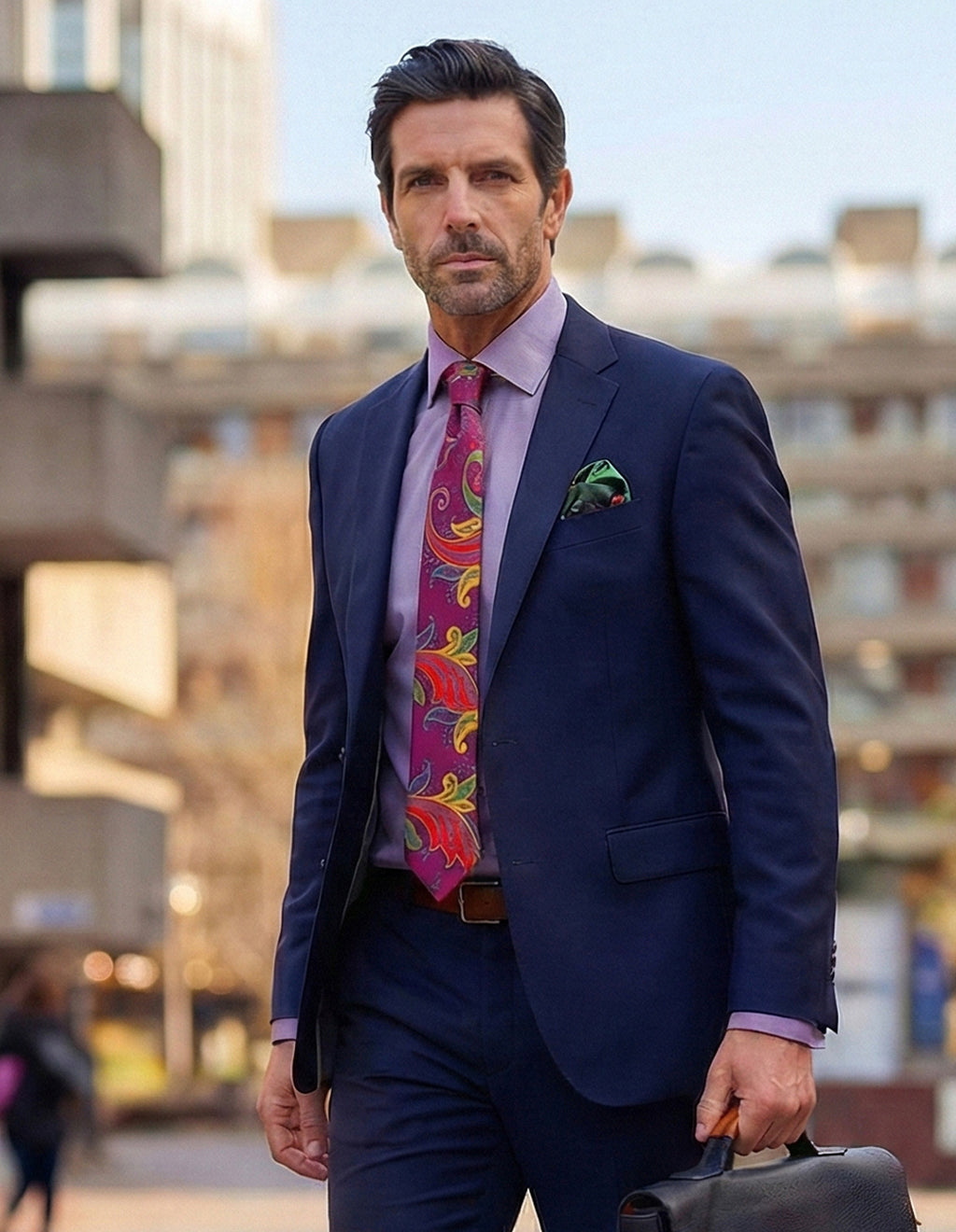 CANTINI Avola Paisley Tie - Magenta