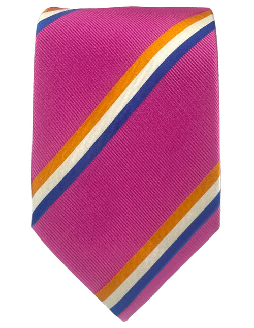 CANTINI Minerva Stripe Tie - Fuschia