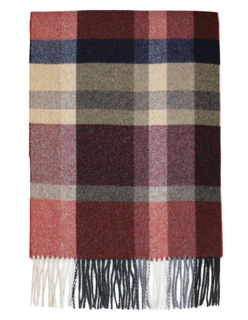 DÉCLIC Aosta Check Scarf - Burgundy