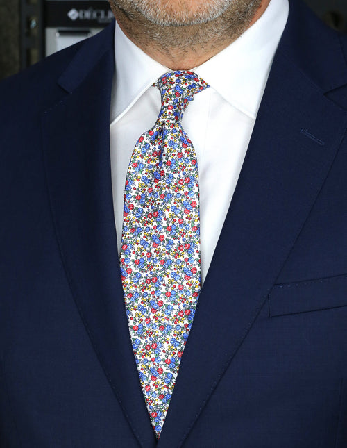 CANTINI Omero Floral Tie - White