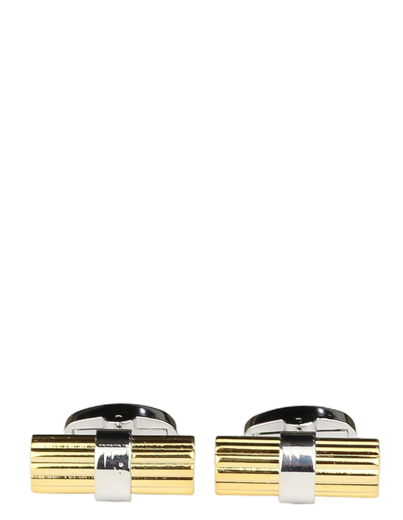 DÉCLIC Ribbed Bar Cufflink - Gold