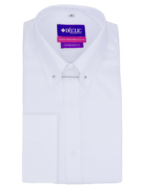 DÉCLIC Sel Slim Pin Collar Shirt - Double Cuff