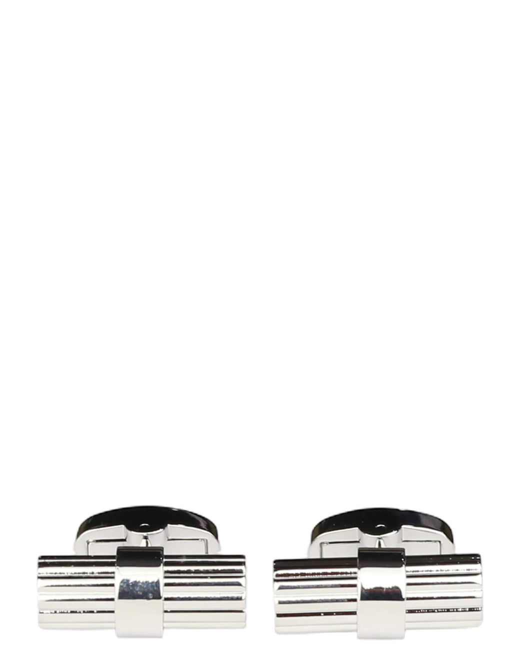 DÉCLIC Ribbed Bar Cufflink - Silver