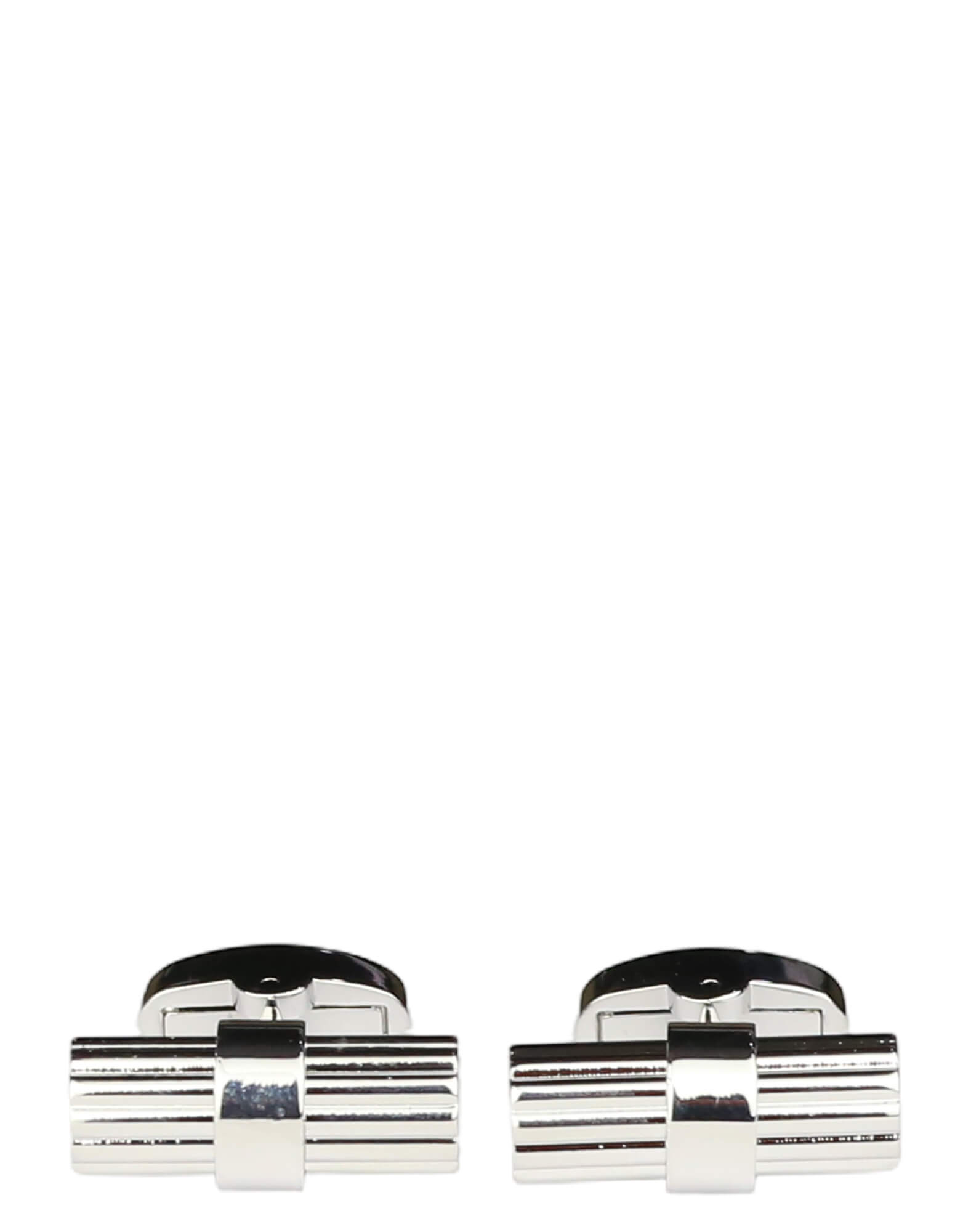 DÉCLIC Ribbed Bar Cufflink - Silver