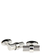 DÉCLIC Ribbed Bar Cufflink - Silver