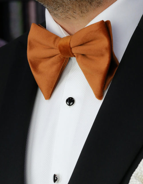 DÉCLIC Floppy Velvet Bow Tie - Rust