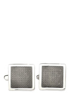 DÉCLIC Textured Square Enamel Cufflink - Black