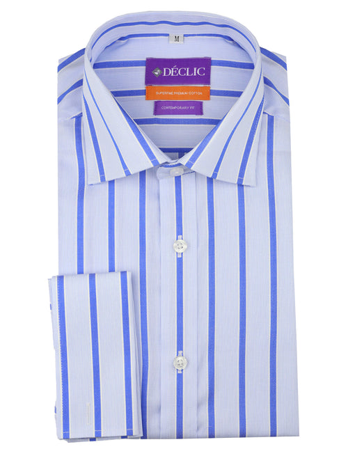 DÉCLIC Bateman Stripe Shirt - Blue