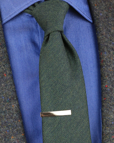 DÉCLIC Plain Short Tie Bar - Silver
