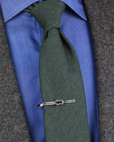 DÉCLIC Pave Short Tie Bar - Silver