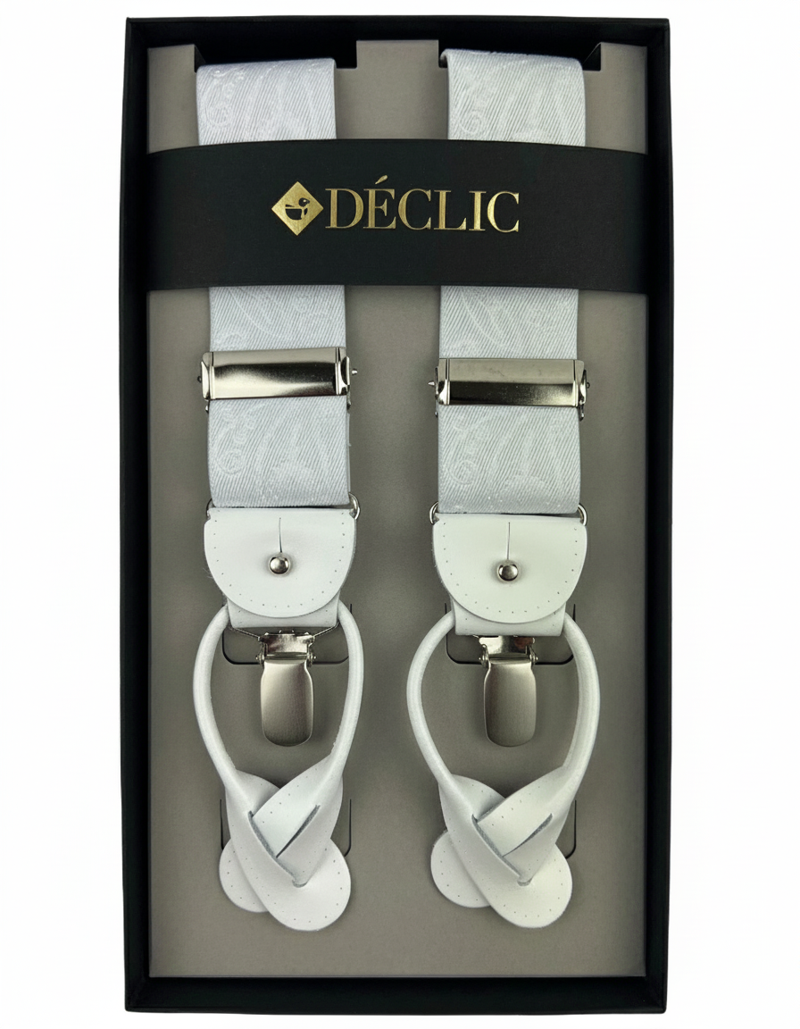 DÉCLIC Paisley 36mm 2-in-1 Braces - White