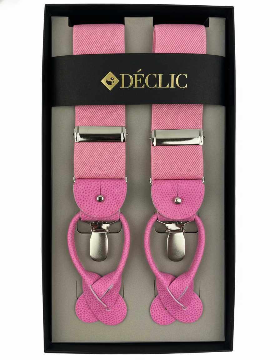 DÉCLIC Plain Twill 36mm 2-in-1 Braces - Pink
