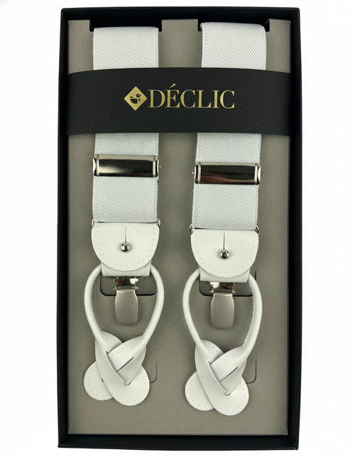 DÉCLIC Plain Twill 36mm 2-in-1 Braces - White