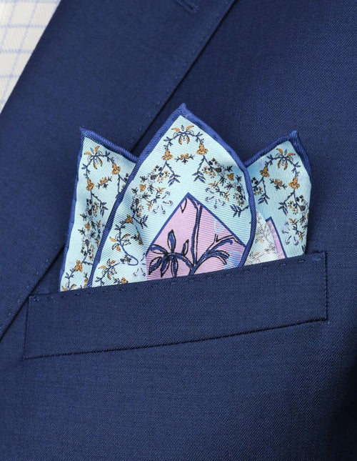 DÉCLIC Staveley Floral Pocket Square - Lavender