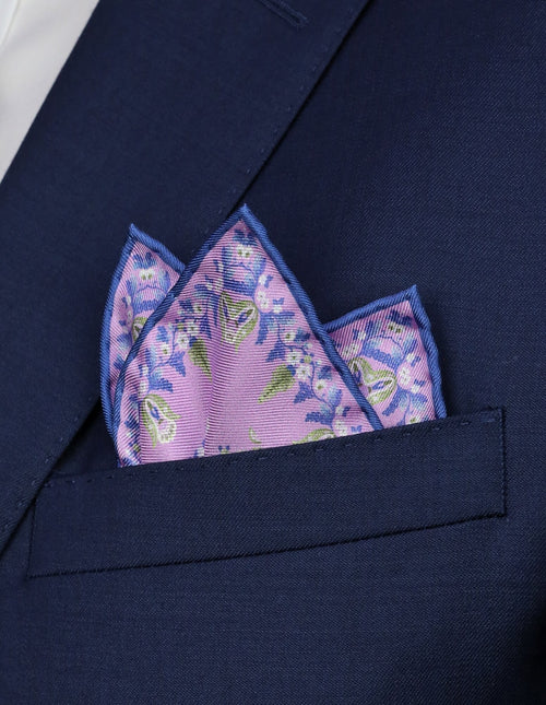 DÉCLIC Ashington Floral Pocket Square - Lavender