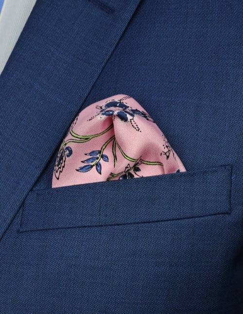 DÉCLIC Staveley Floral Pocket Square - Pink
