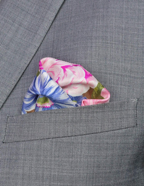 DÉCLIC Rayleigh Floral Pocket Square - Brown