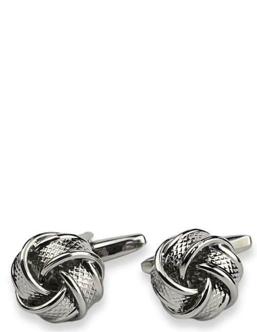 DÉCLIC Metal Ribbon Knot Cufflink - Silver