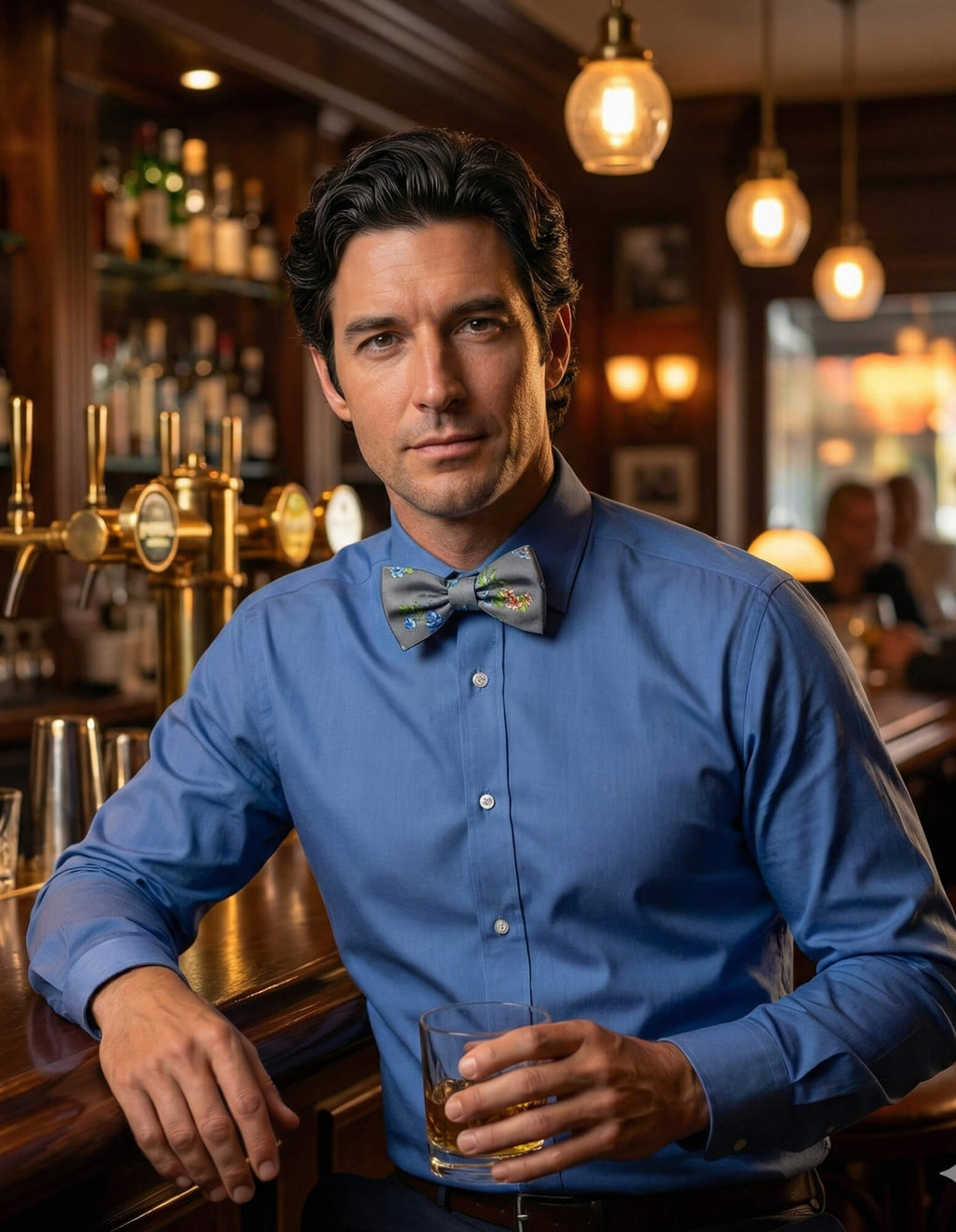 CANTINI Carina Floral Bow Tie - Grey