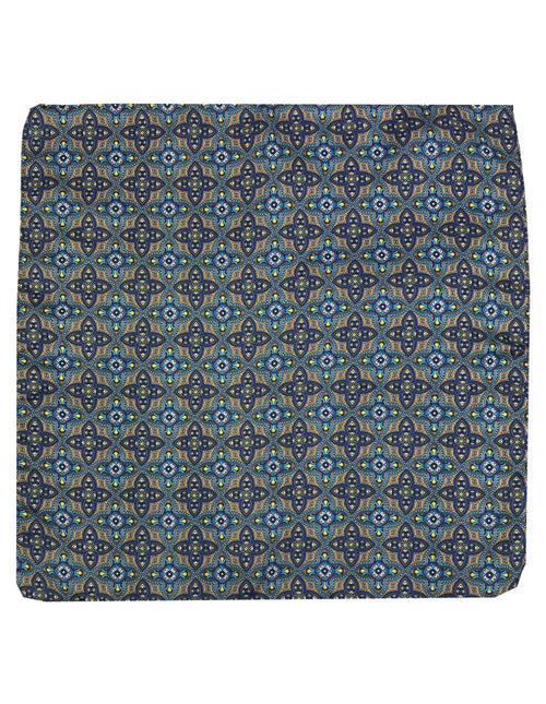 CANTINI Ciclamino Patterned Pocket Square - Blue