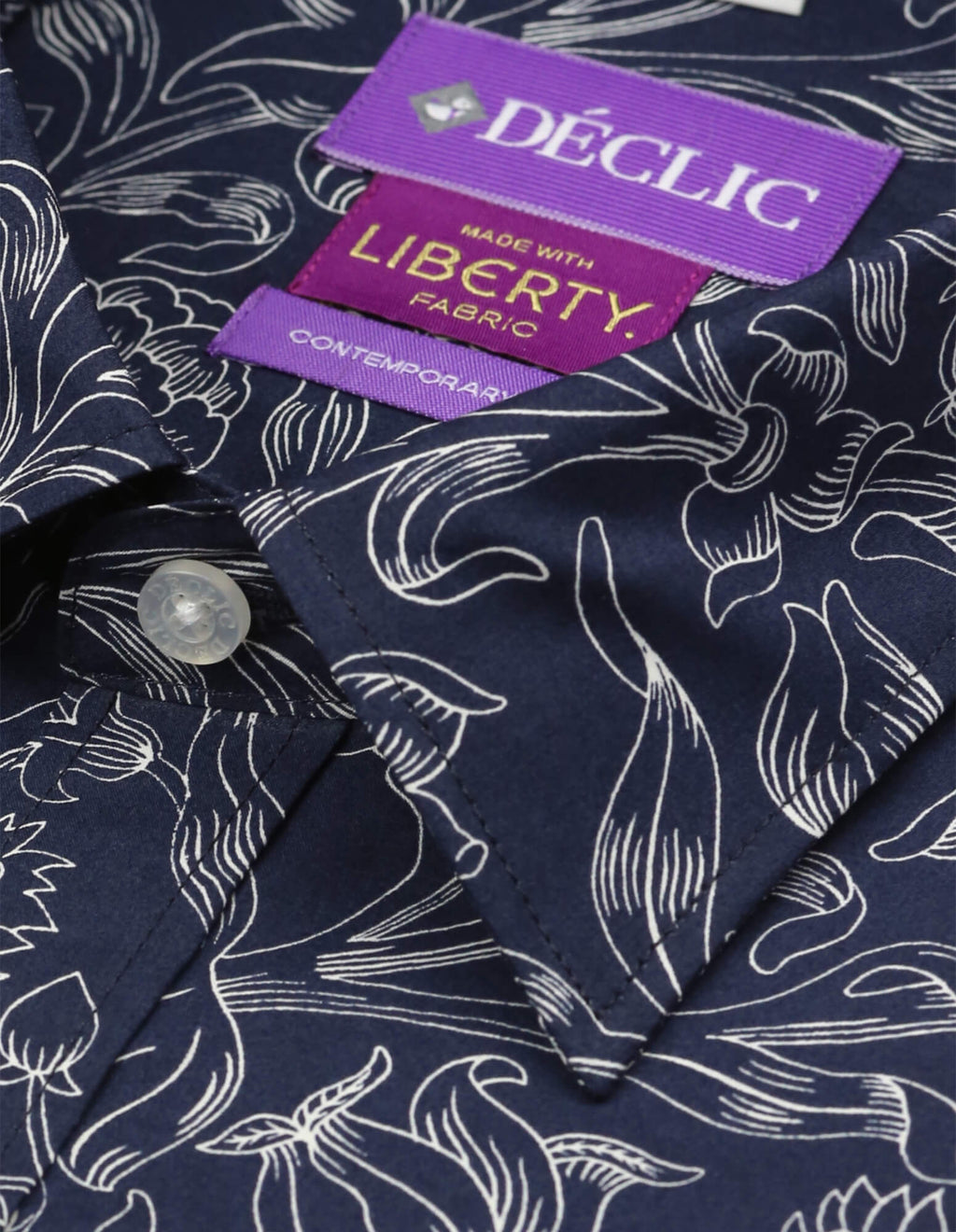 DÉCLIC Liberty Constantia Sketch Print Shirt - Navy