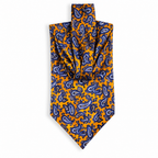 DÉCLIC Milano Paisley Silk Cravat – Gold/Blue