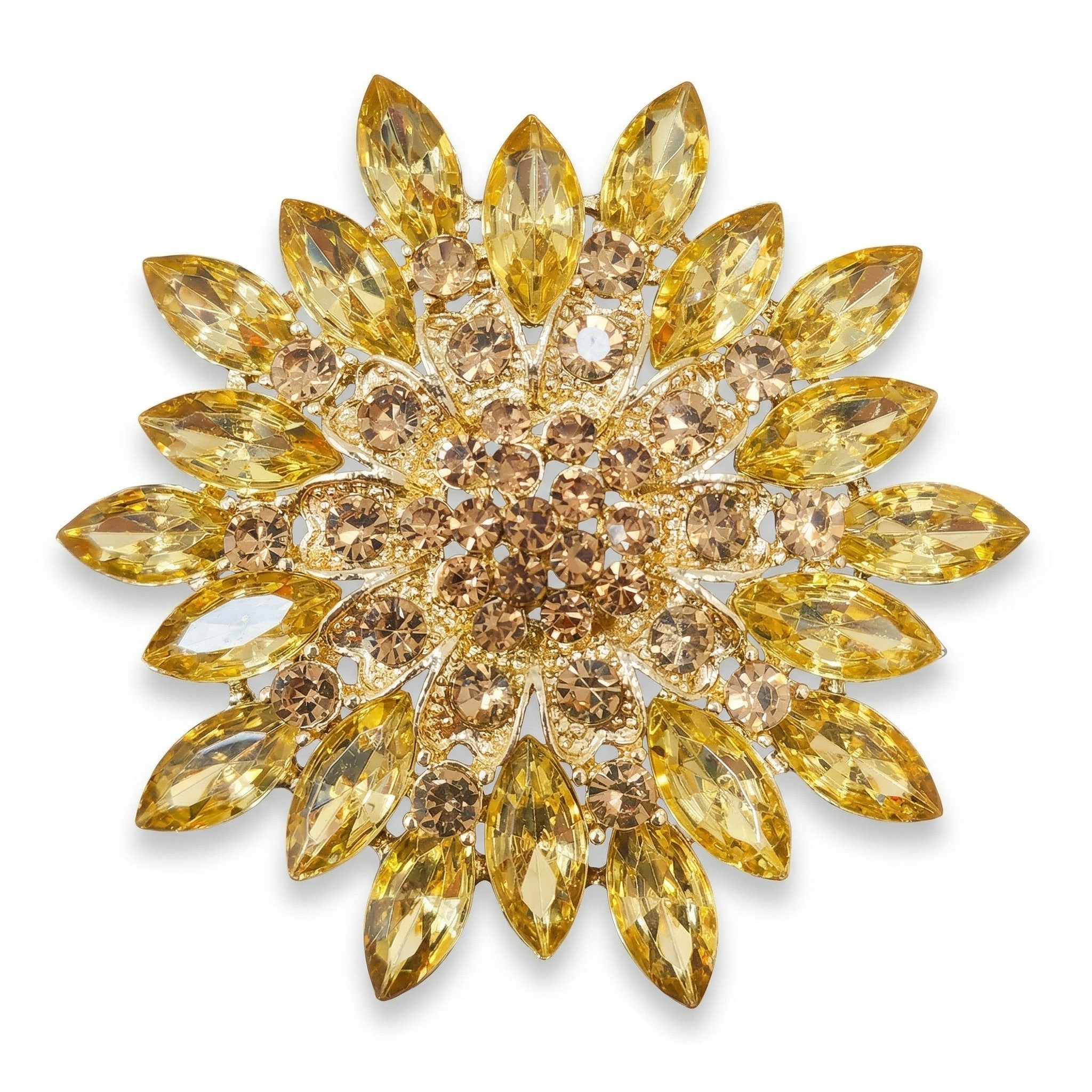DÉCLIC Large Gilded Flower Pin - Gold
