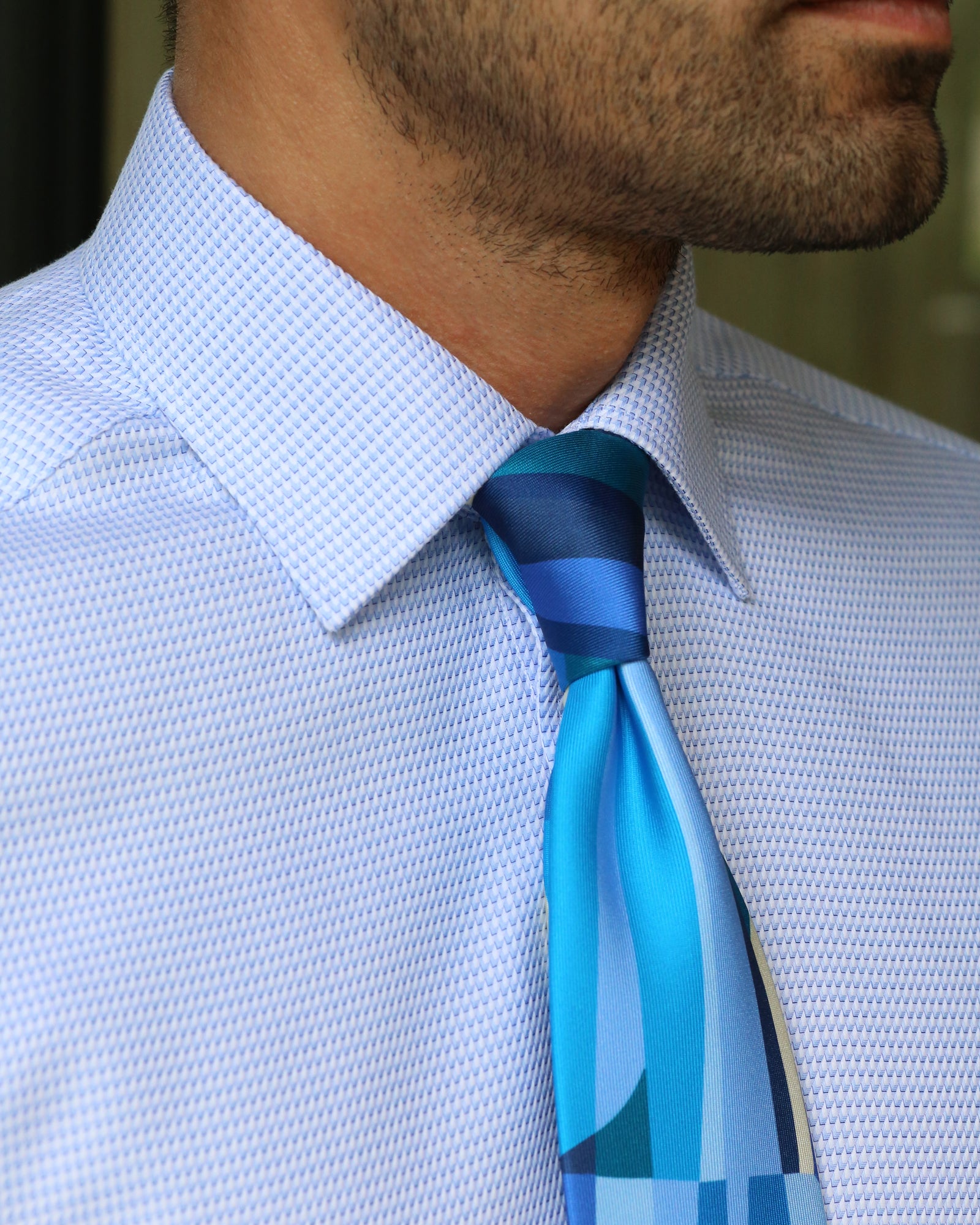 DÉCLIC Antoine Textured Shirt - Blue