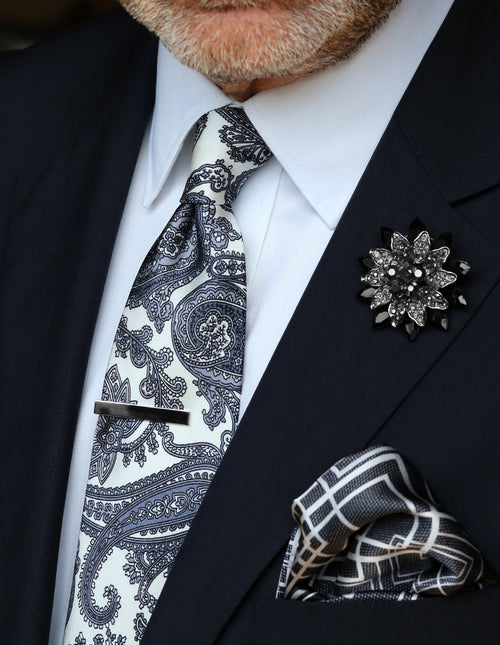 Silvio Fiorello Leto Paisley Tie - Black