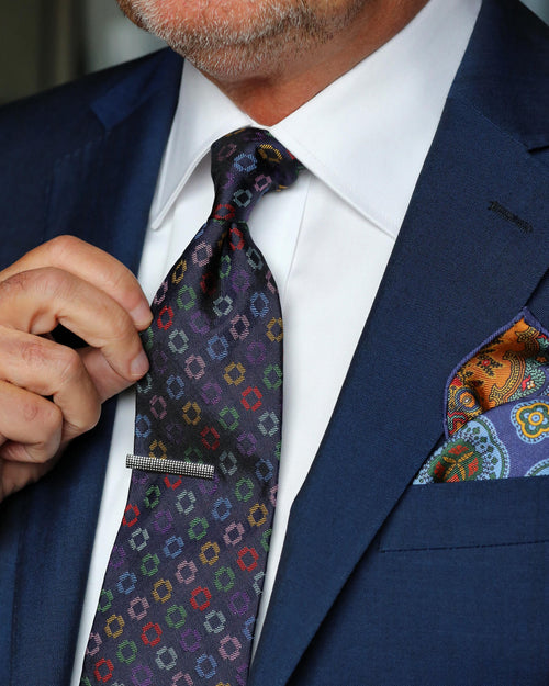 ROBERT KEYTE Corby Spot Tie - Navy