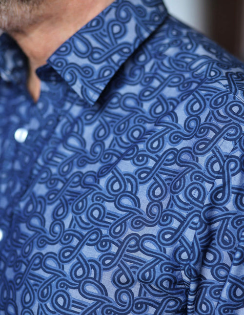 DÉCLIC Liberty Brady Loop Print Shirt - Navy