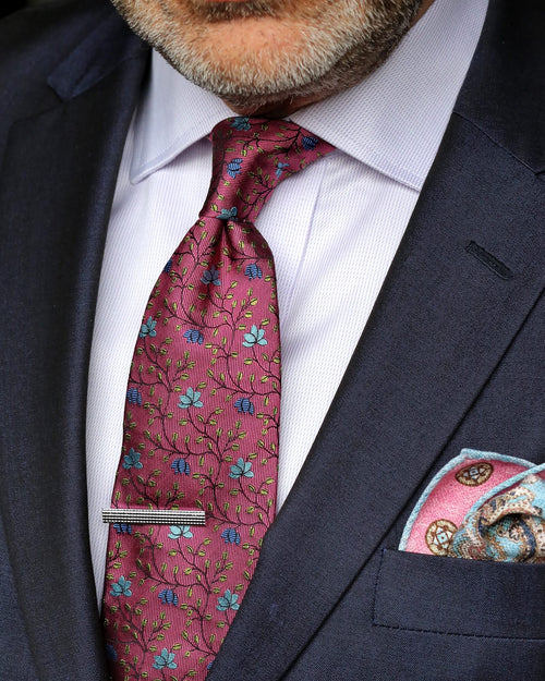 ROBERT KEYTE Bakewell Floral Tie - Pink