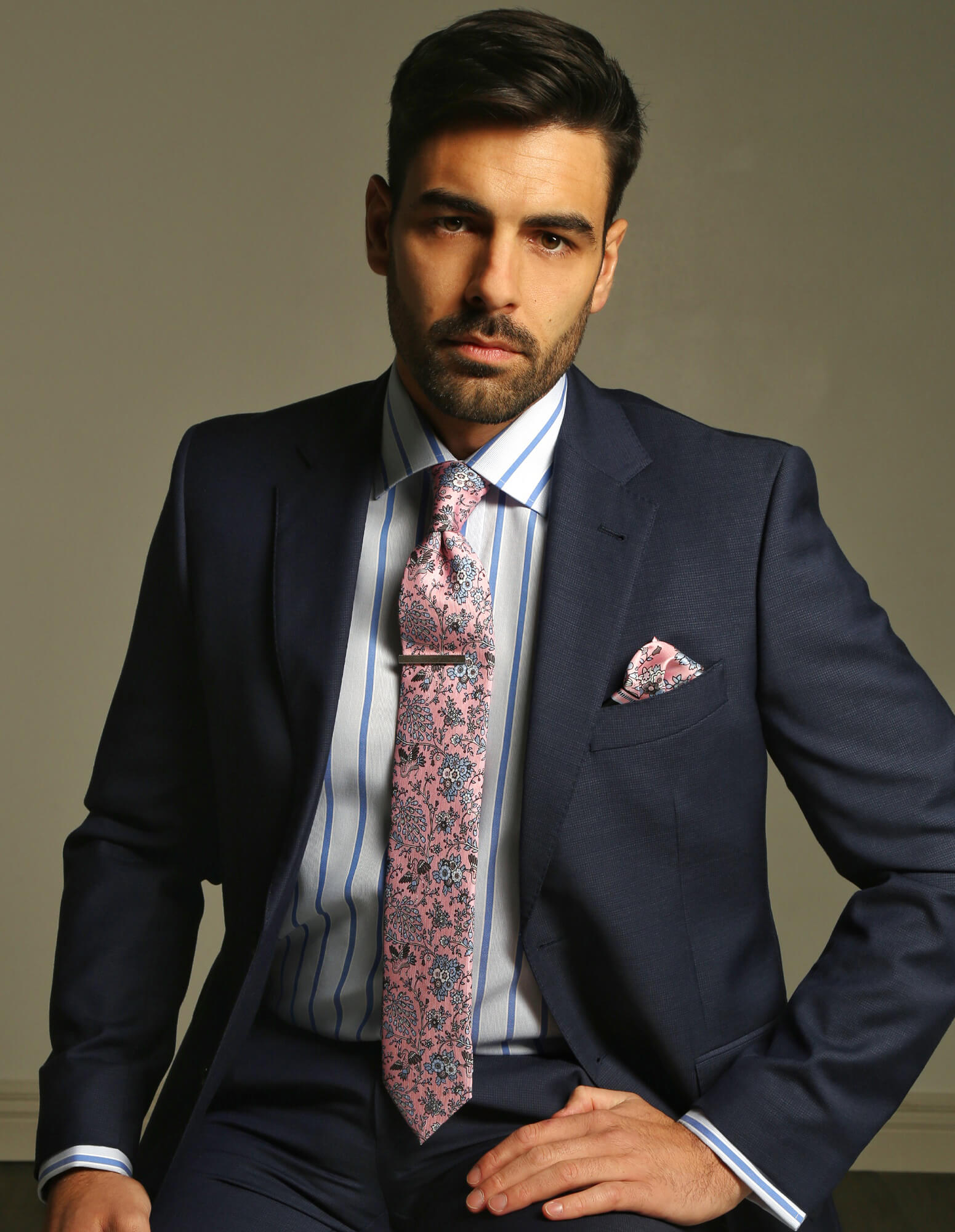 DÉCLIC Bateman Stripe Shirt - Blue