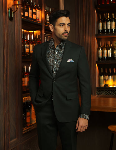 RB Dark Green Wool Trousers