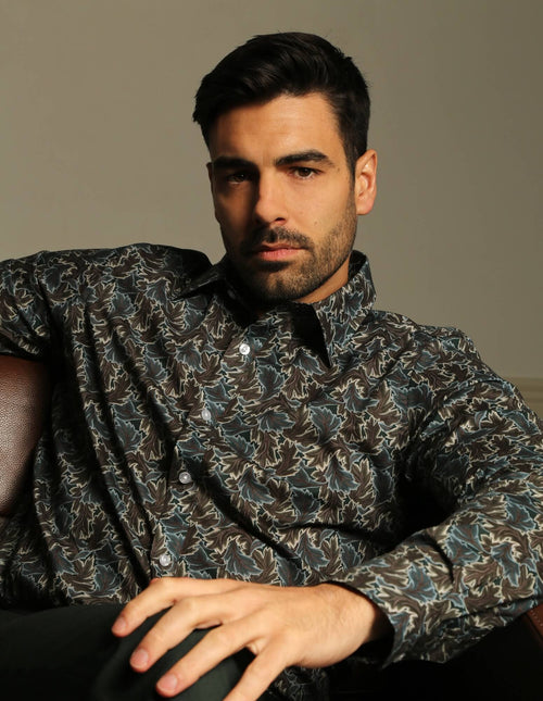 DÉCLIC Liberty Midnight Canopy Print Shirt - Green