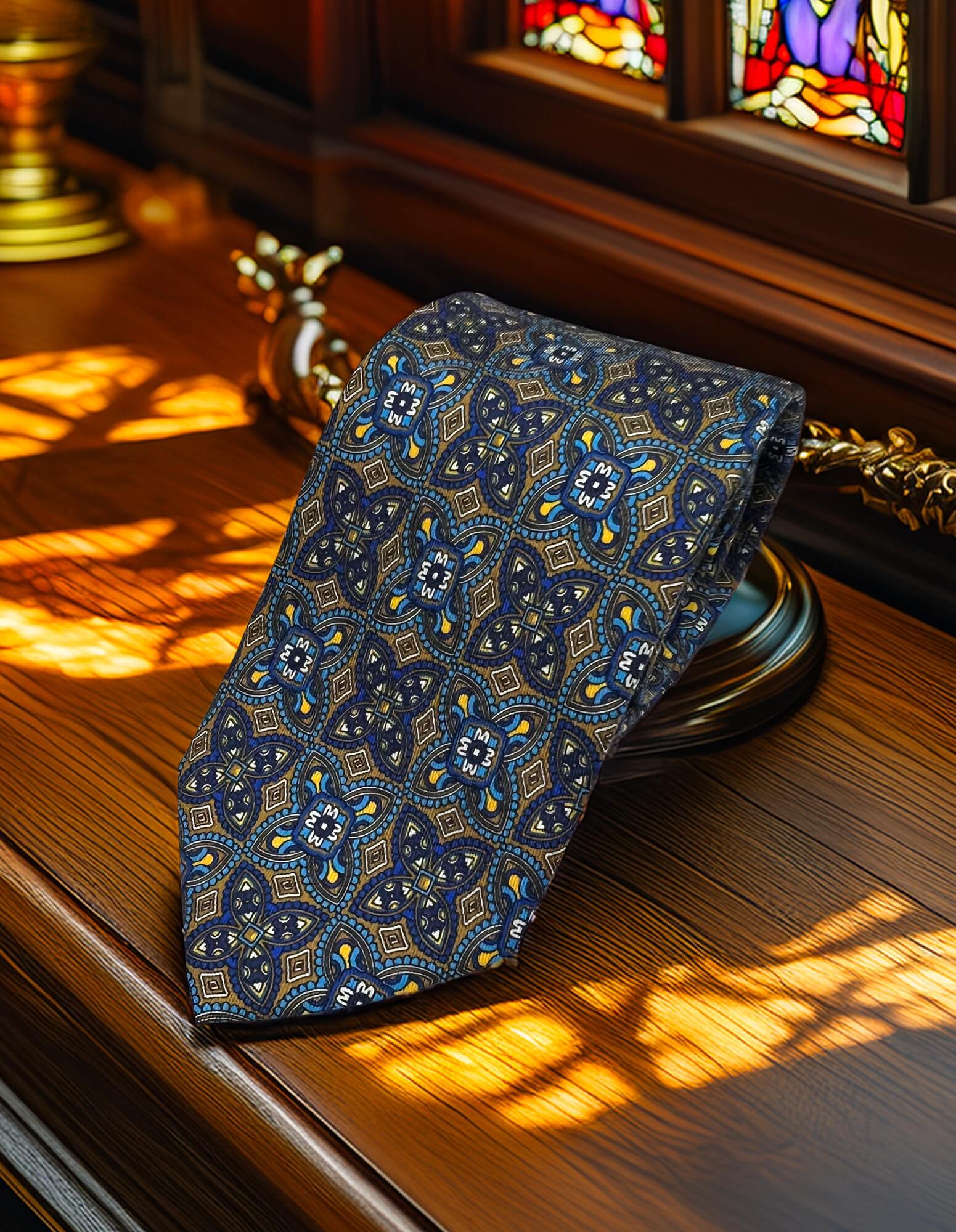 CANTINI Ciclamino Patterned Tie - Blue