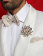 DÉCLIC Large Gilded Flower Pin - Clear