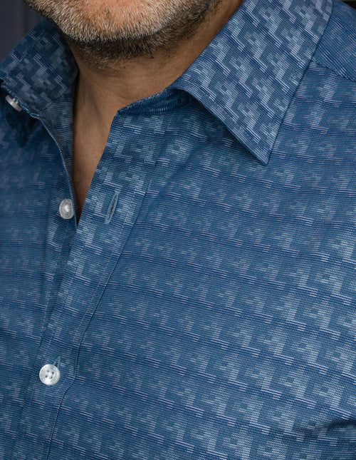 DÉCLIC Tronx Patterned Shirt - Blue