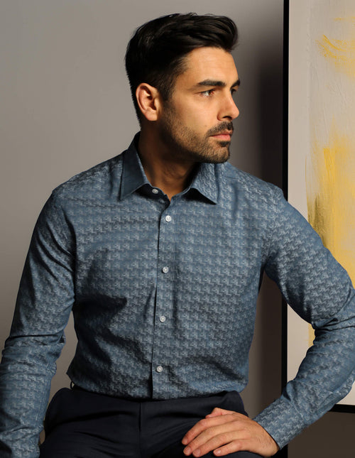 DÉCLIC Tronx Patterned Shirt - Blue