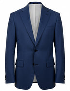 RB Wool Linen Textured Blazer - Blue