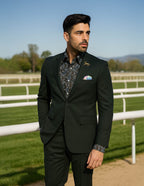 RB Dark Green Wool Blend Trousers