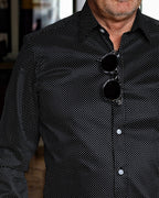 DÉCLIC Costa Spot Print Shirt - Dark Navy